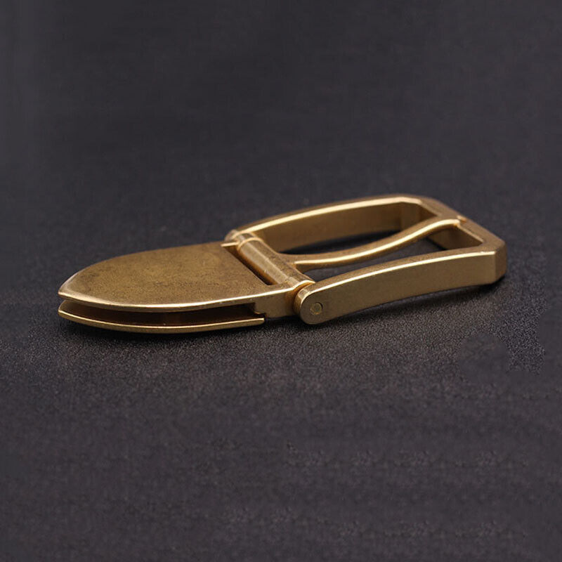 Polished Solid Brass Pin Belt Buckle for Men Dress Leatherwork Craft DIY 40mm