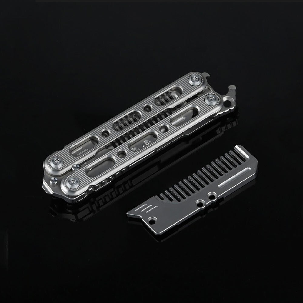 Titanium Practice Balisong Butterfly Trainer Folding Knife bottle opener EDC Outdoor Toy