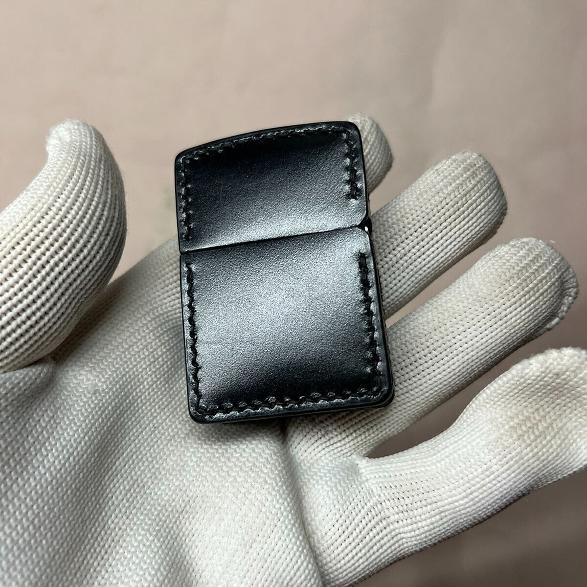Handgemachte pflanzlich gegerbte Ledertasche für Zippo-Feuerzeug, Beutelhalter aus vollnarbigem Rindsleder