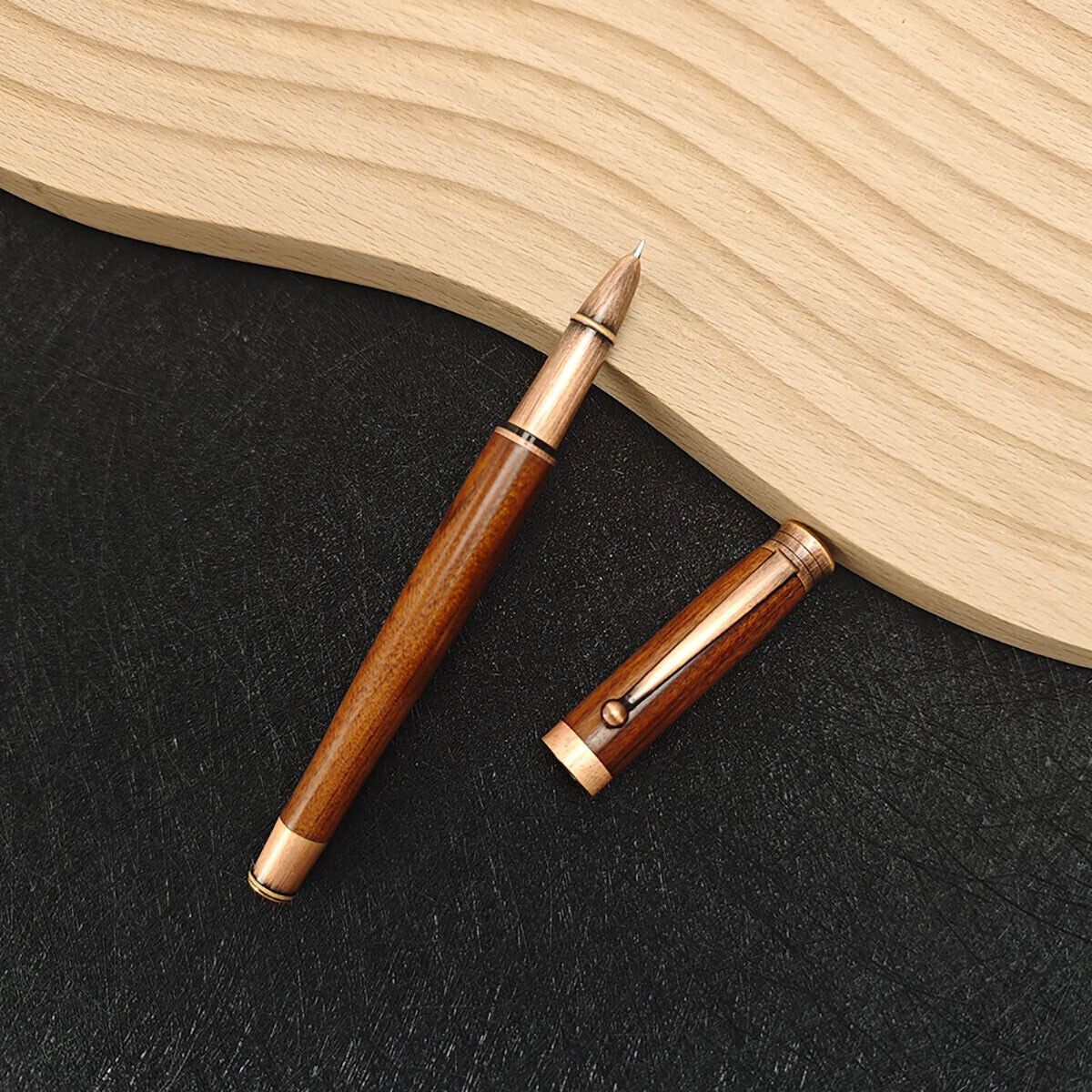 Vintage Wooden Fountain Signing Pen Ink Cartridge Logo Customizable Business Signing pen