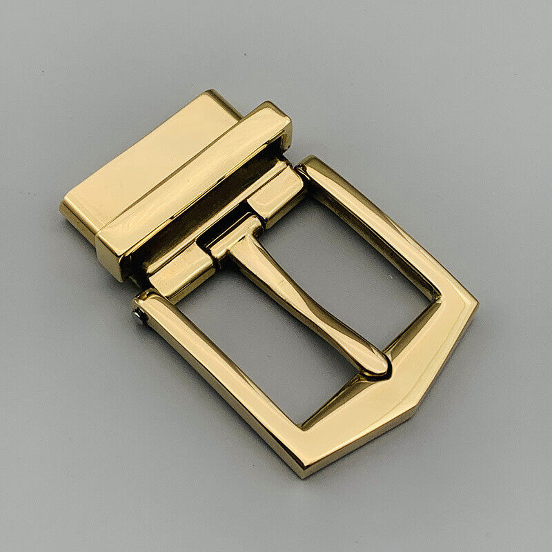 Polished Solid Brass Pin Rotatable Belt Buckle for Leatherwork Craft DIY 35mm