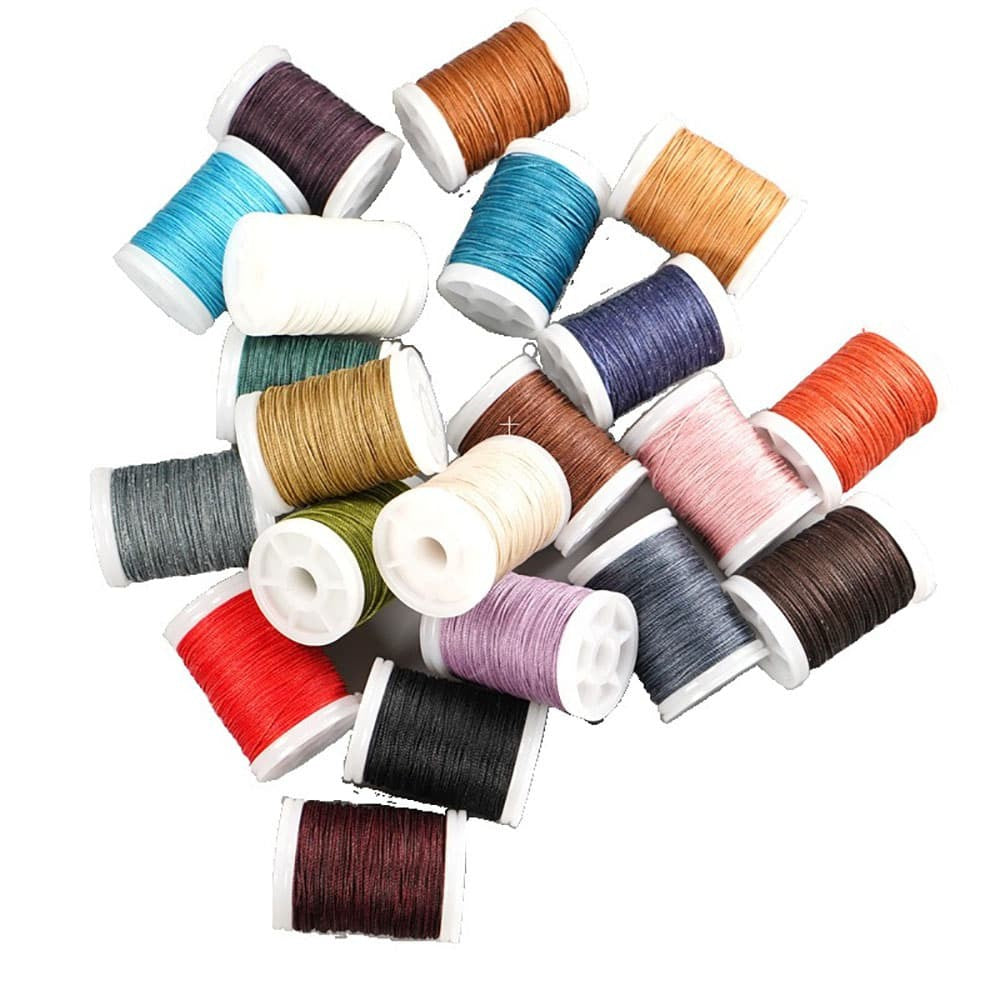 Hand Sewing Polyester Waxed Thread 0.6mm 135m No Fray No Fuzz for Leather DIY