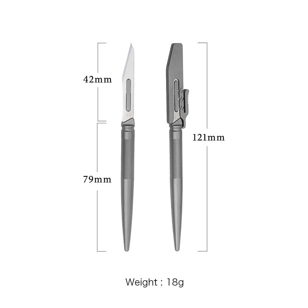 Titanium Pen Knife Paper Pocket Cutter Blade Replaceable Outdoor EDC Gift