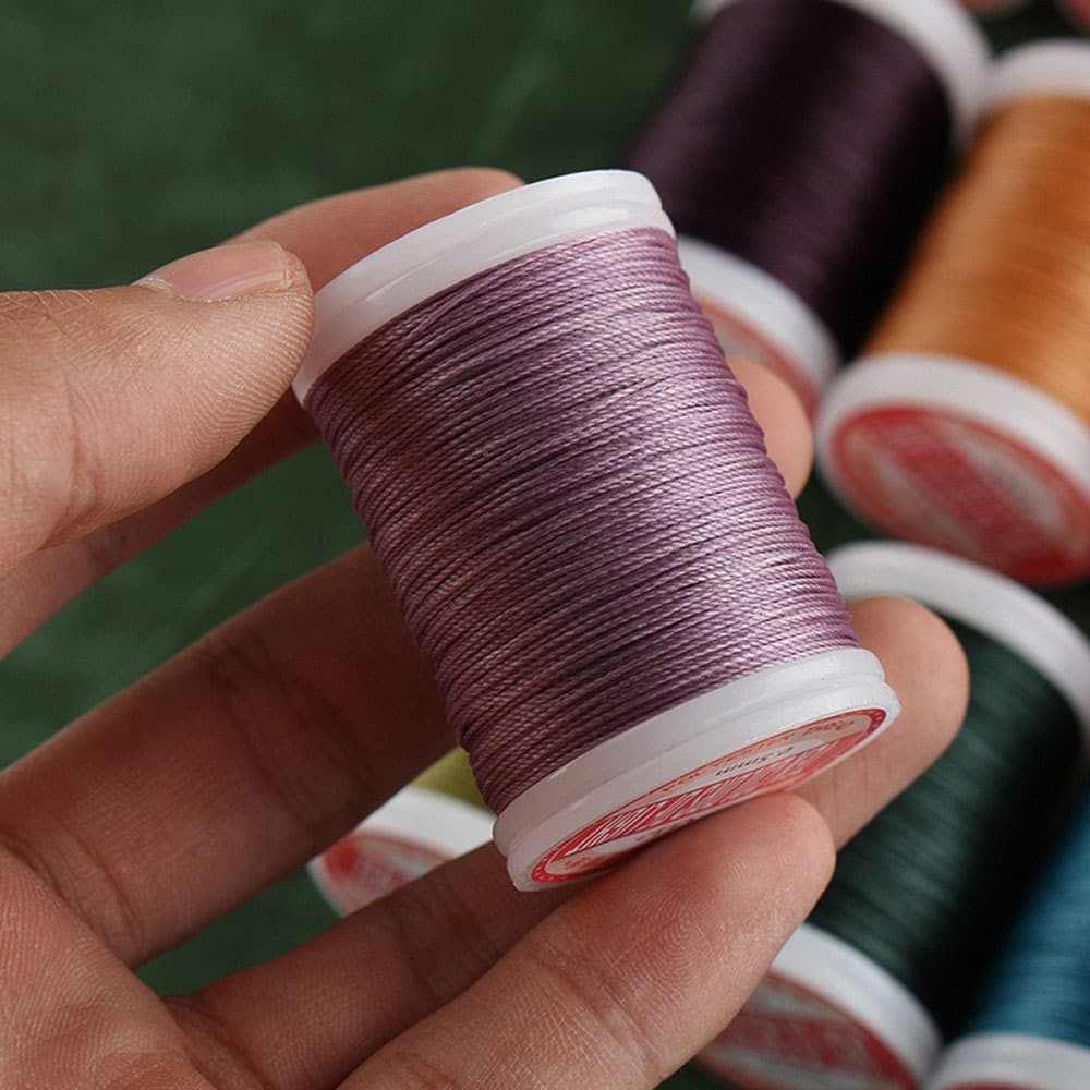 Hand Sewing Polyester Waxed Thread 0.5mm 135m No Fray No Fuzz for Leather DIY