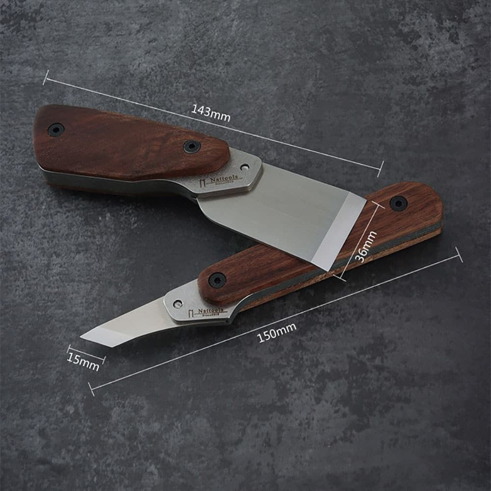 Leather Craft Cutting Knife Black Walnut Handle Tool with Removable Blade