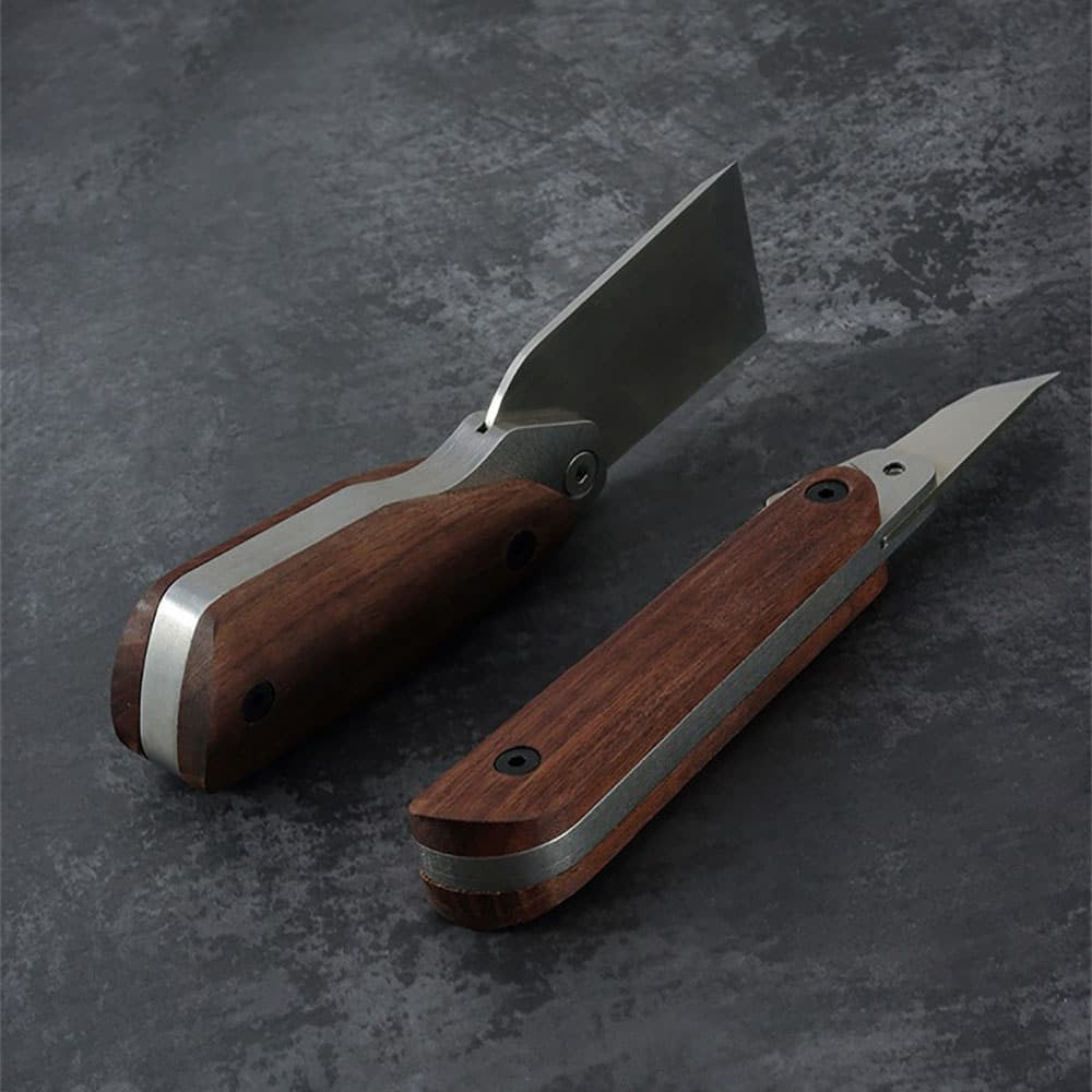 Leather Craft Cutting Knife Black Walnut Handle Tool with Removable Blade
