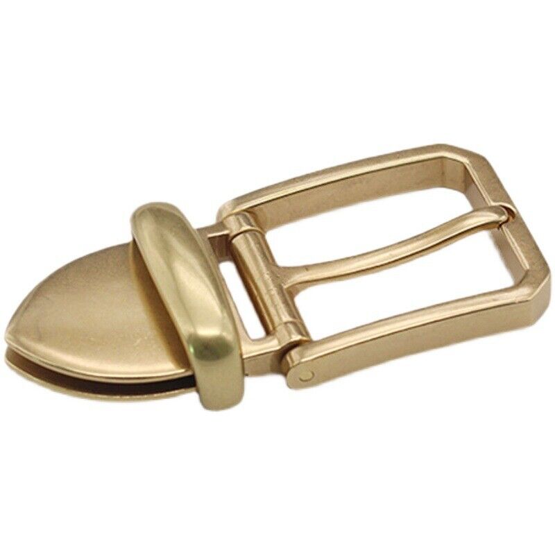 Polished Solid Brass Pin Belt Buckle for Men Dress Leatherwork Craft DIY 40mm