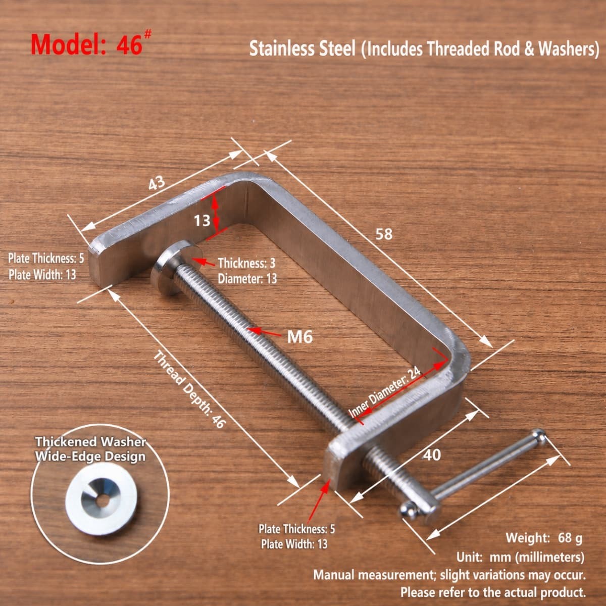 High Quality Stainless Steel G Clamp Leather Craft Woodwork C Joiner DIY Tools