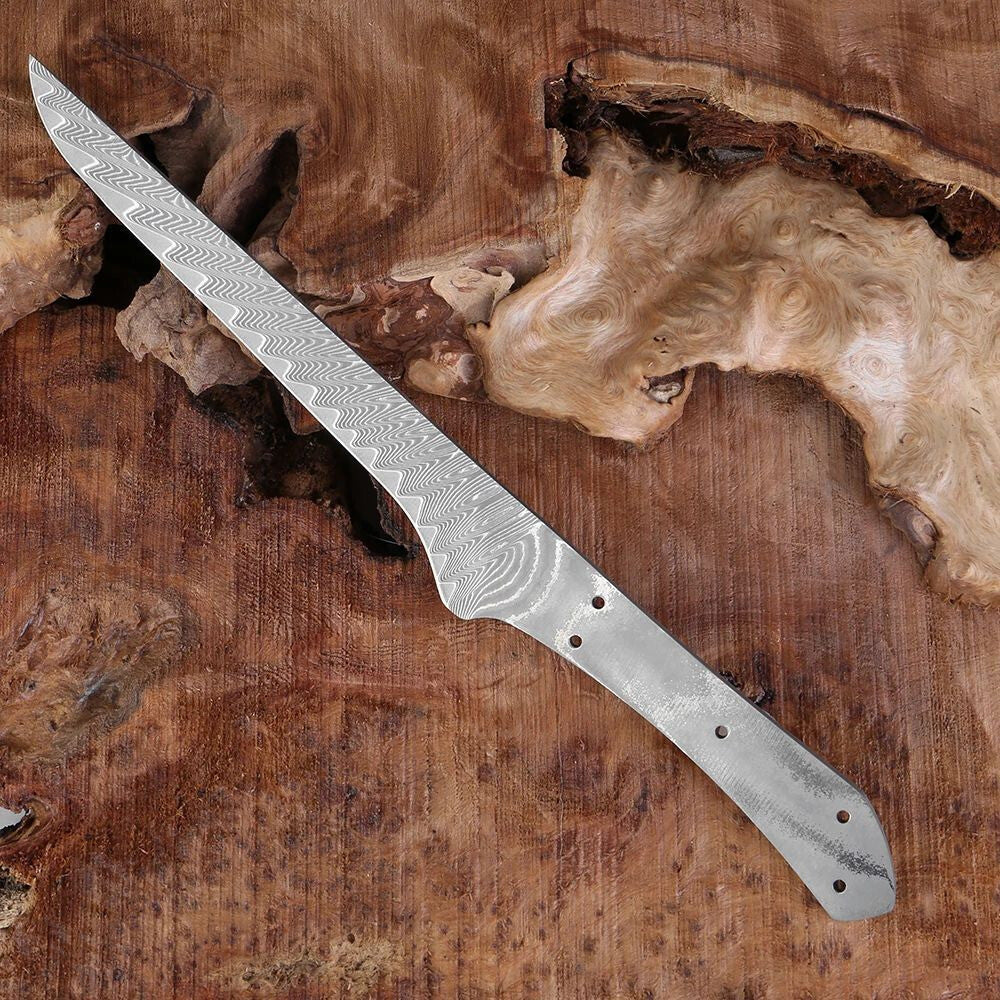 Damascus Steel Chef Knife Blank Blade Material Home Hobby Kitchen Craft DIY Tool