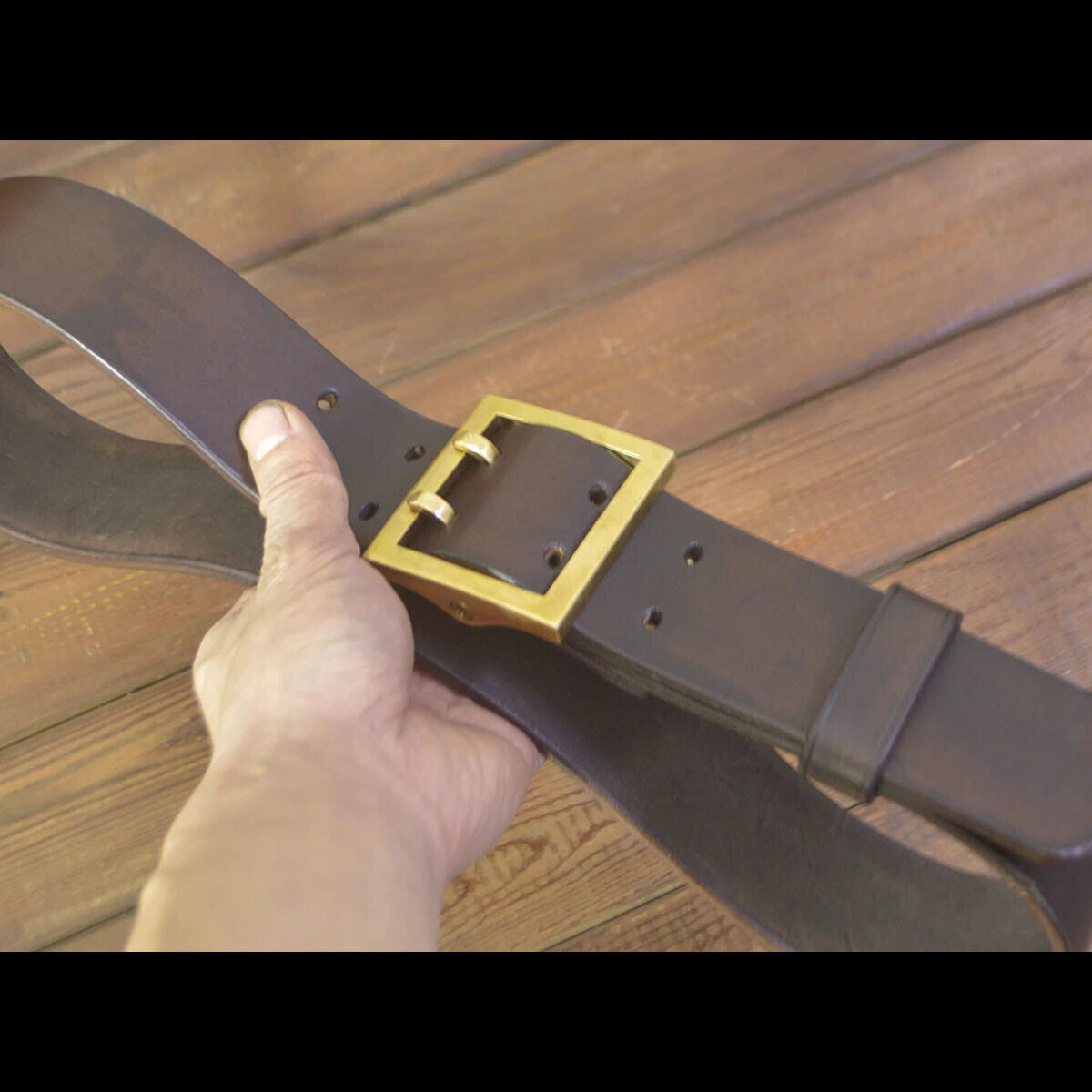 Handmade Custom made Full Grain Cowhide Leather Heavy Duty 50mm Belt Double Pin