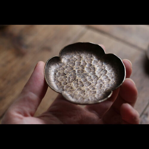 Handmade Hammered Brass Tea Coaster Japanese Style Heat Resistant Copper Tray