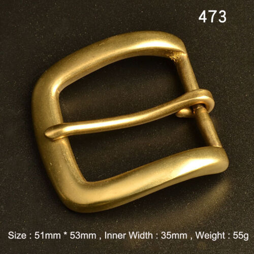Solid Brass Pin Buckle for Leather Craft Making Belt Replacement 35mm Width