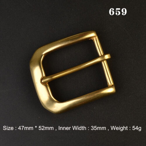 Solid Brass Pin Buckle for Leather Craft Making Belt Replacement 35mm Width