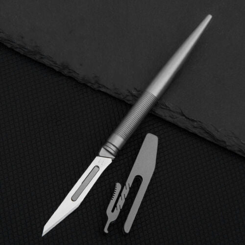 Titanium Pen Knife Paper Pocket Cutter Blade Replaceable Outdoor EDC Gift