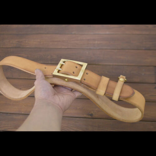 Handmade Custom made Leather Full Grain Cowhide 45mm Durable Belt Double Pin