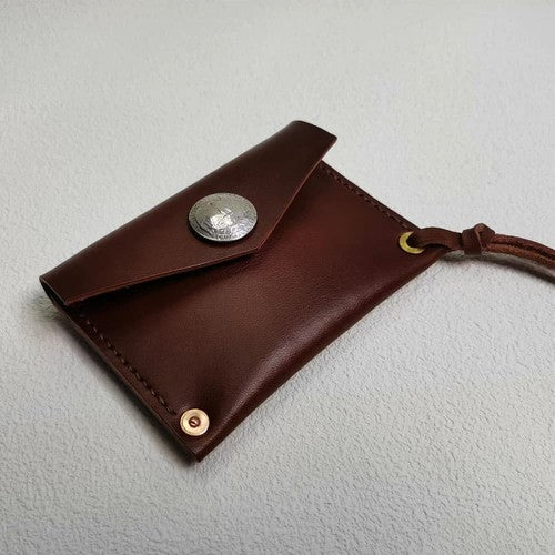 Handmade Japanese Style Unique Design Minimalist Genuine Leather Card Holder