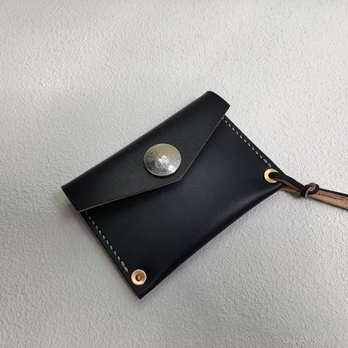 Handmade Japanese Style Unique Design Minimalist Genuine Leather Card Holder
