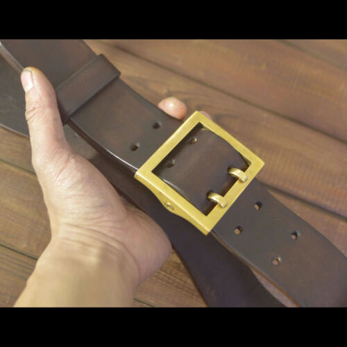 Handmade Custom made Full Grain Cowhide Leather Heavy Duty 50mm Belt Double Pin