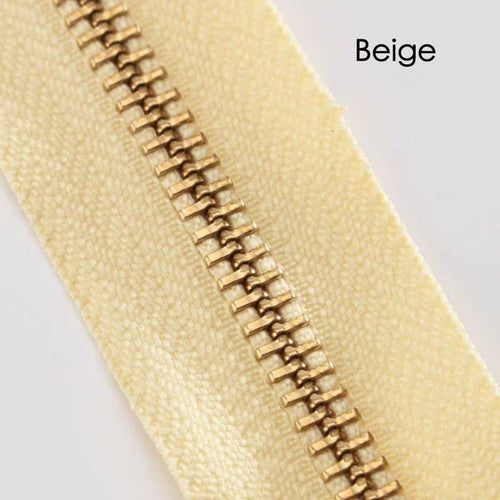 YKK 30cm Size #5 Metal Zipper Brass Pull for DIY Leather Bags Hardware Accessories