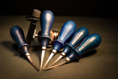 Professional blue handle Leathercraft Edge Bevelers Leather D2 Steel Edger Tools