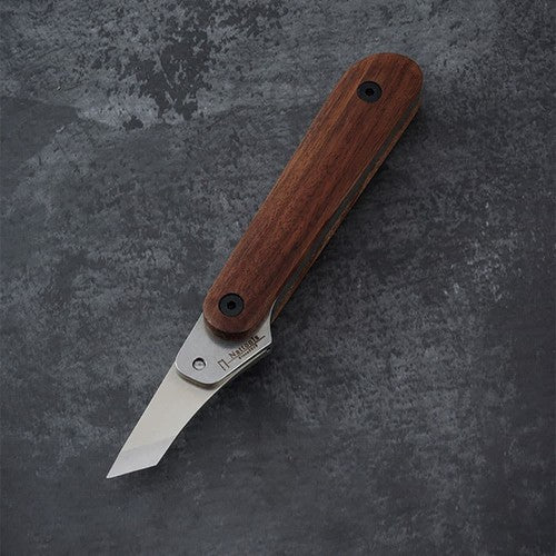 Leather Craft Cutting Knife Black Walnut Handle Tool with Removable Blade