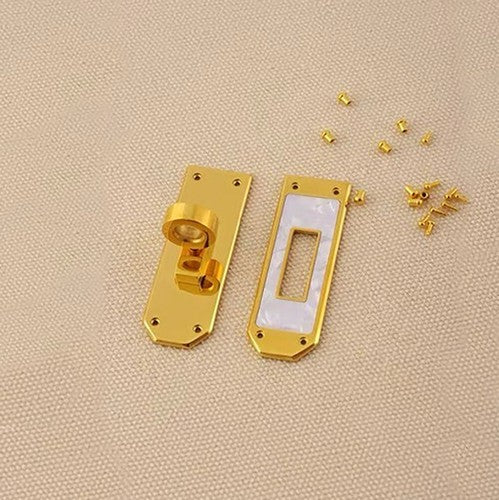 Stainless Steel Mother of Pearl Twist Lock Clasp for DIY Luxury Leather craft