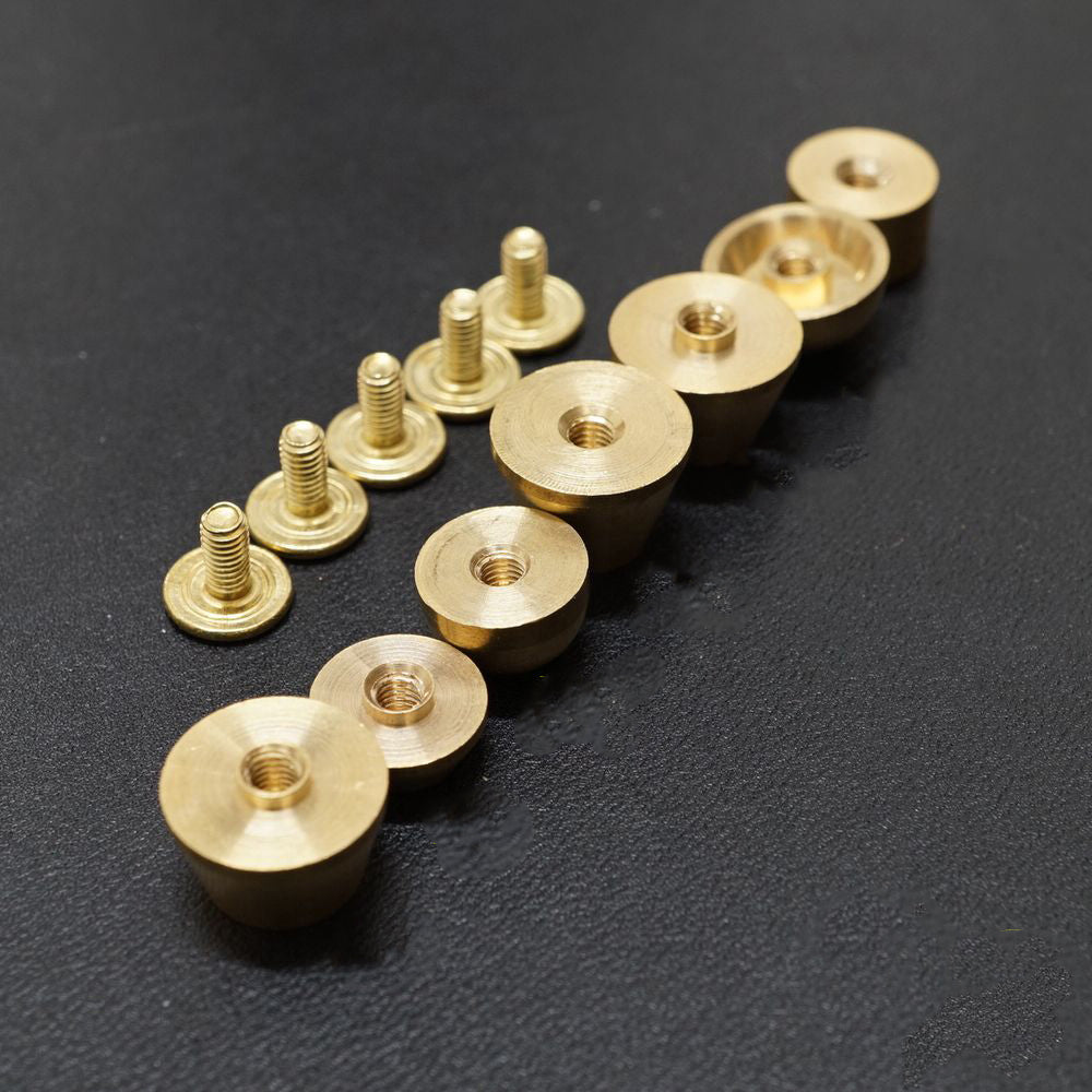 20X Leather Craft Solid Brass Screw Luggage Punk Nail Stud Rivet Accessories Leather Craft DIY Supply