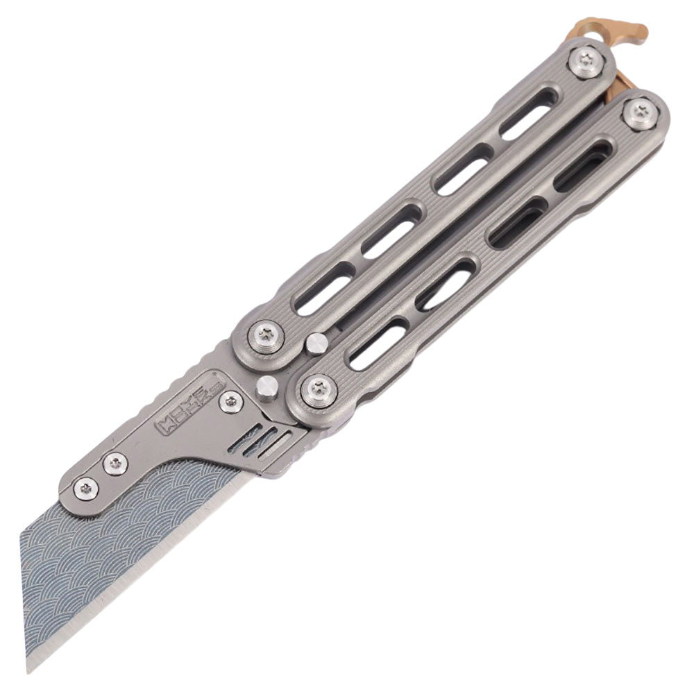 Titanium Practice Balisong Butterfly Trainer Folding Art Utility Knife bottle opener EDC Outdoor Toy