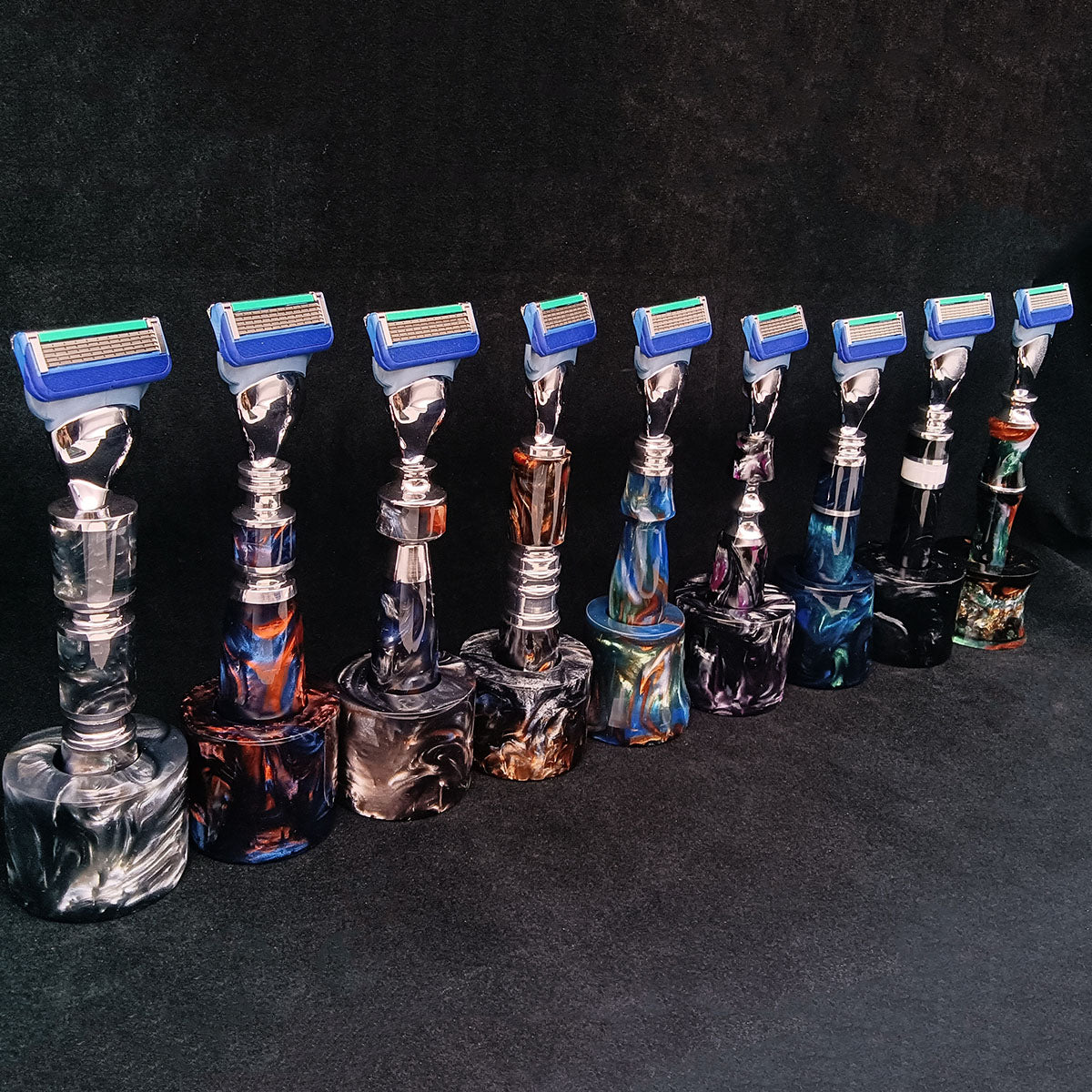 Custom made Resin Art Handle Razor Fit for Gillette Shaver Fusion 5 blades Gift