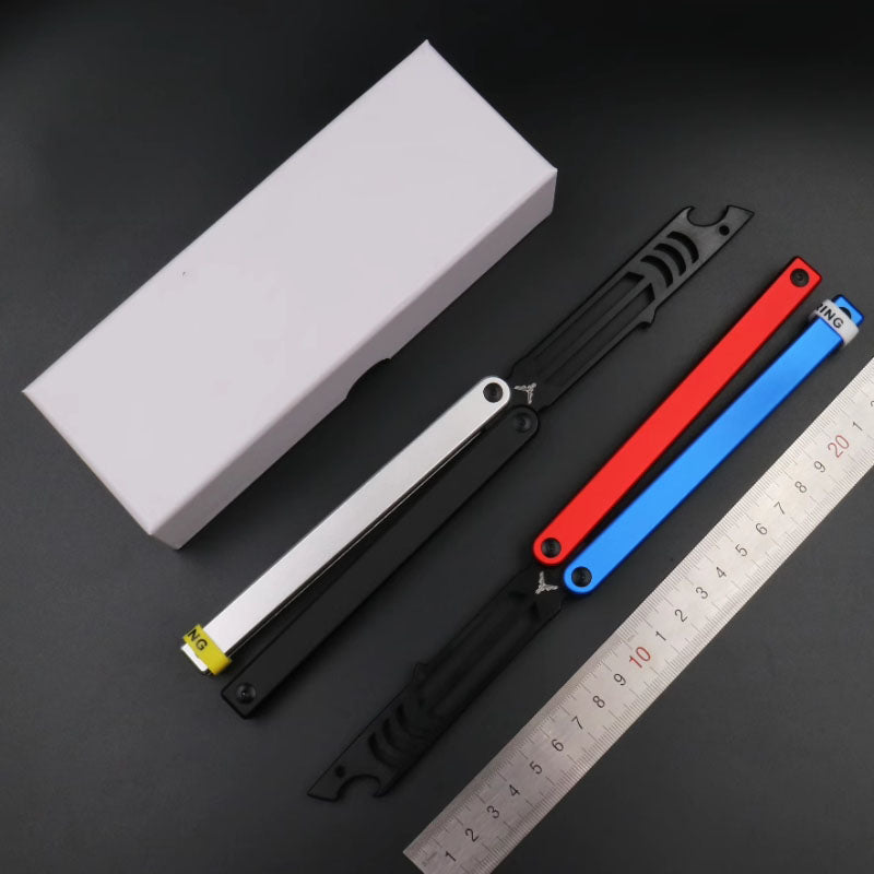 Mako V3 Aluminum Handle Balisong Style Bottle Opener - Bushings Pivot System, Unsharpened Butterfly Flip Tool for Bar Accessories