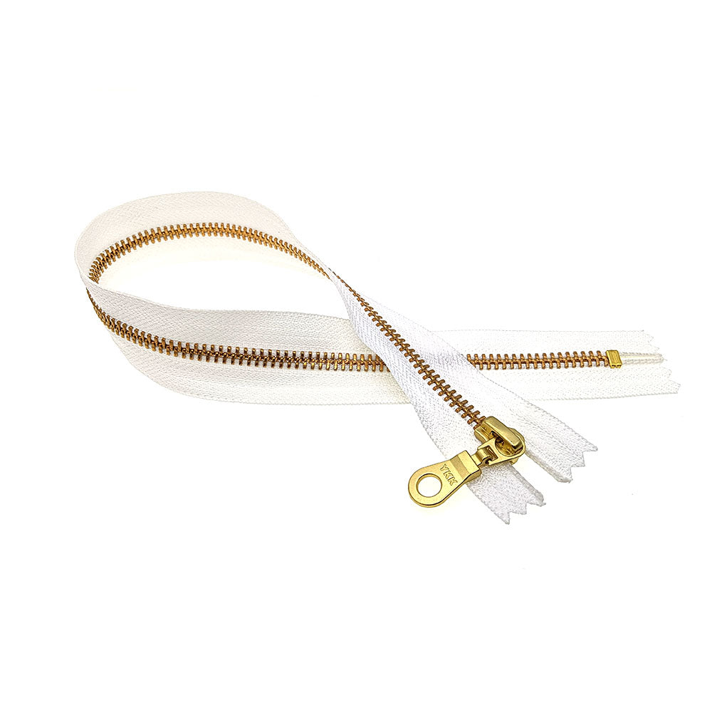 YKK NO 5# Brass Zip Zipper Closed End Metal Heavyweight Jacket Puller 40cm DIY