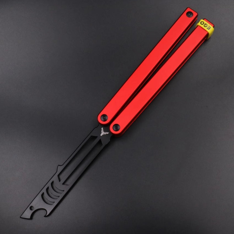 Mako V3 Aluminum Handle Balisong Style Bottle Opener - Bushings Pivot System, Unsharpened Butterfly Flip Tool for Bar Accessories