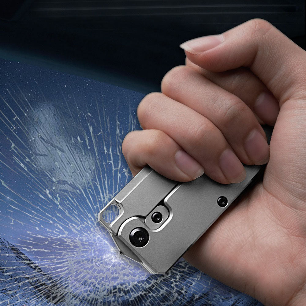Titanium Folding Utility Knife with Replaceable Blade – Carrot Comb Style EDC Box Cutter Tool for Package Opening