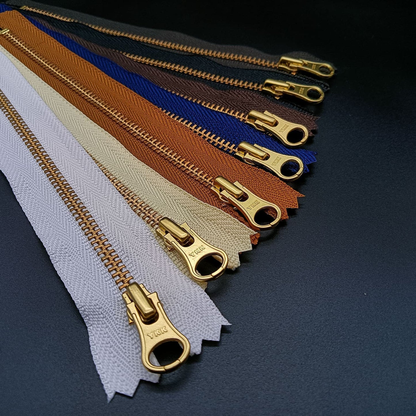 YKK NO 3# Brass Zip Zipper Closed End Metal Heavyweight Jacket Puller 20cm DIY