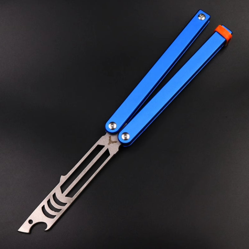 Mako V3 Aluminum Handle Balisong Style Bottle Opener - Bushings Pivot System, Unsharpened Butterfly Flip Tool for Bar Accessories