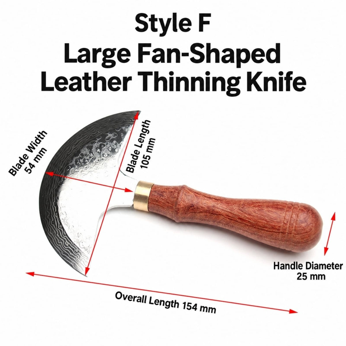 Multi-Size Damascus Steel Leather Craft Skiving Knife Red Sandalwood Handle