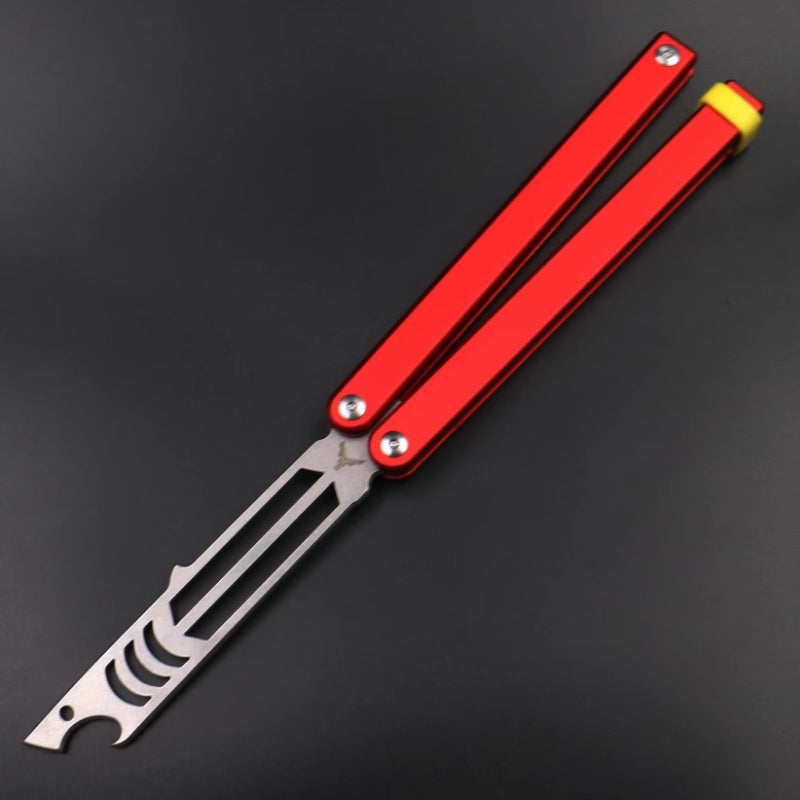 Mako V3 Aluminum Handle Balisong Style Bottle Opener - Bushings Pivot System, Unsharpened Butterfly Flip Tool for Bar Accessories