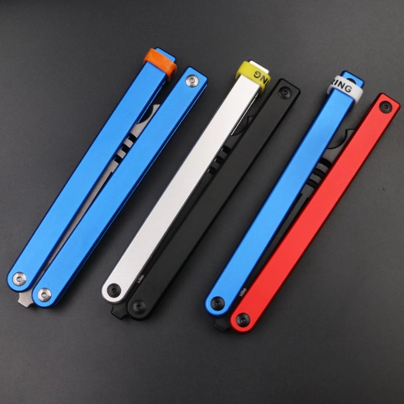 Mako V3 Aluminum Handle Balisong Style Bottle Opener - Bushings Pivot System, Unsharpened Butterfly Flip Tool for Bar Accessories