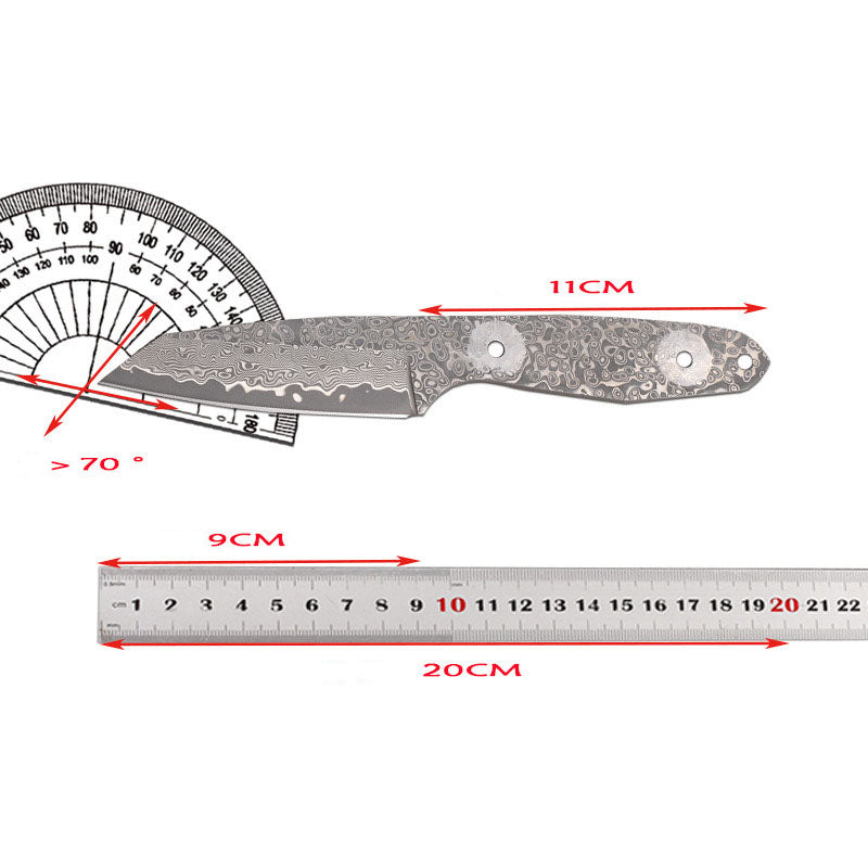 All Damascus Steel Blade Outdoor Knife EDC Damascus Handle Hand Craft DIY