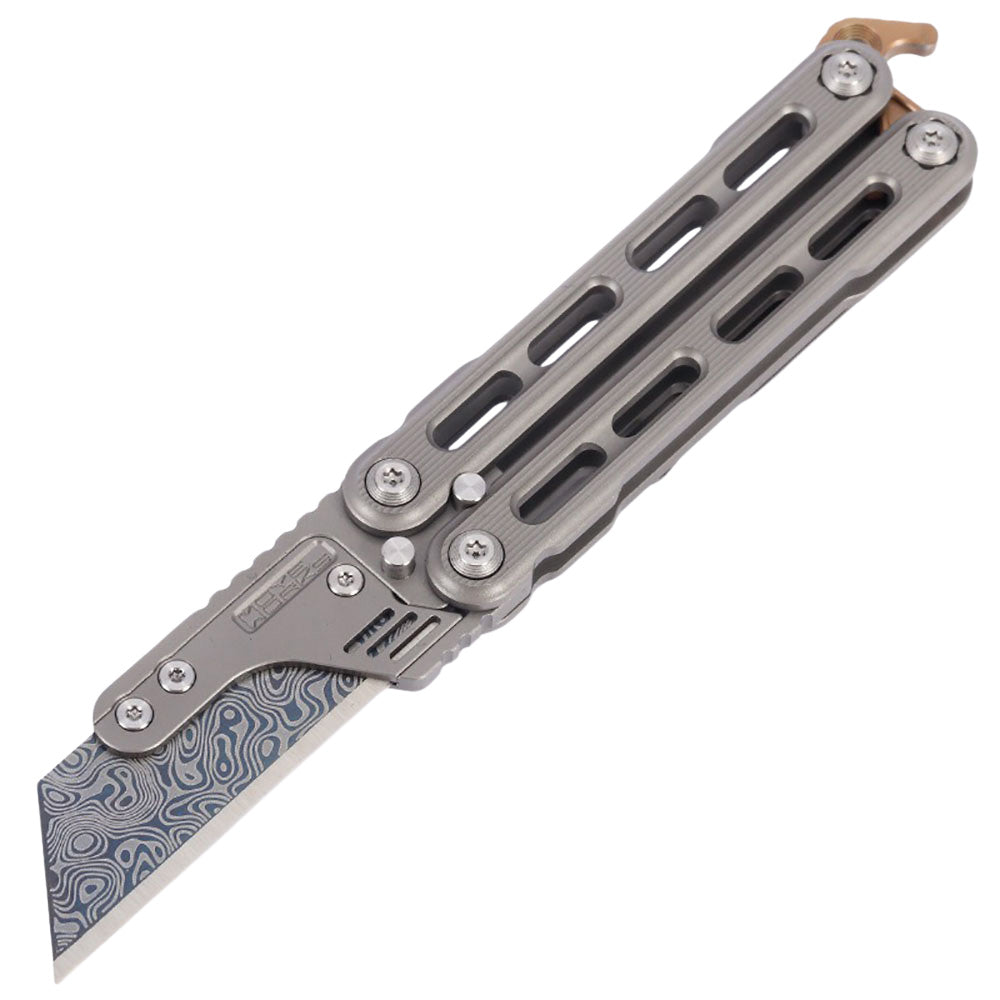Titanium Practice Balisong Butterfly Trainer Folding Art Utility Knife bottle opener EDC Outdoor Toy
