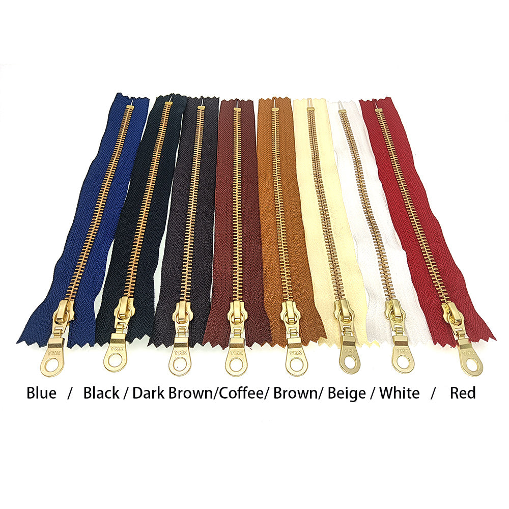 YKK NO 5# Brass Zip Zipper Closed End Metal Heavyweight Jacket Puller 20cm DIY