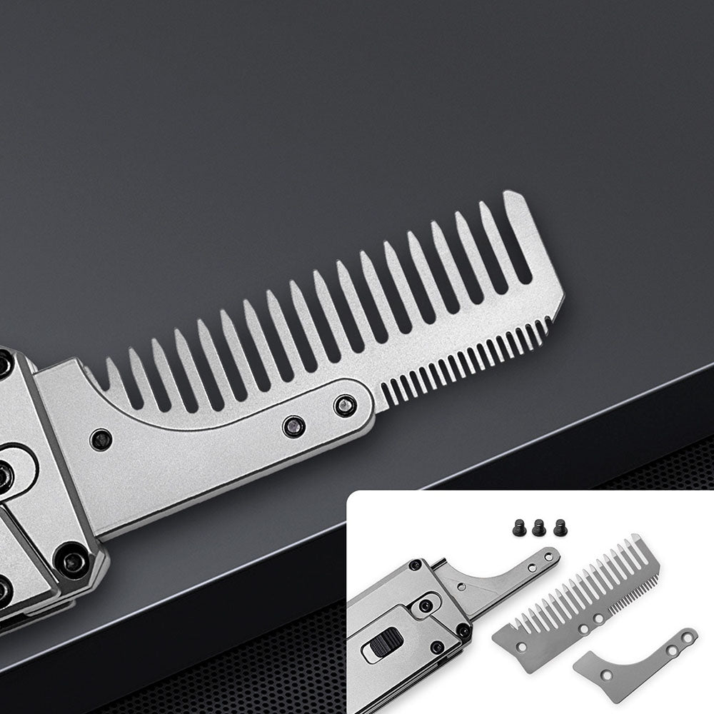 Titanium Folding Utility Knife with Replaceable Blade – Carrot Comb Style EDC Box Cutter Tool for Package Opening