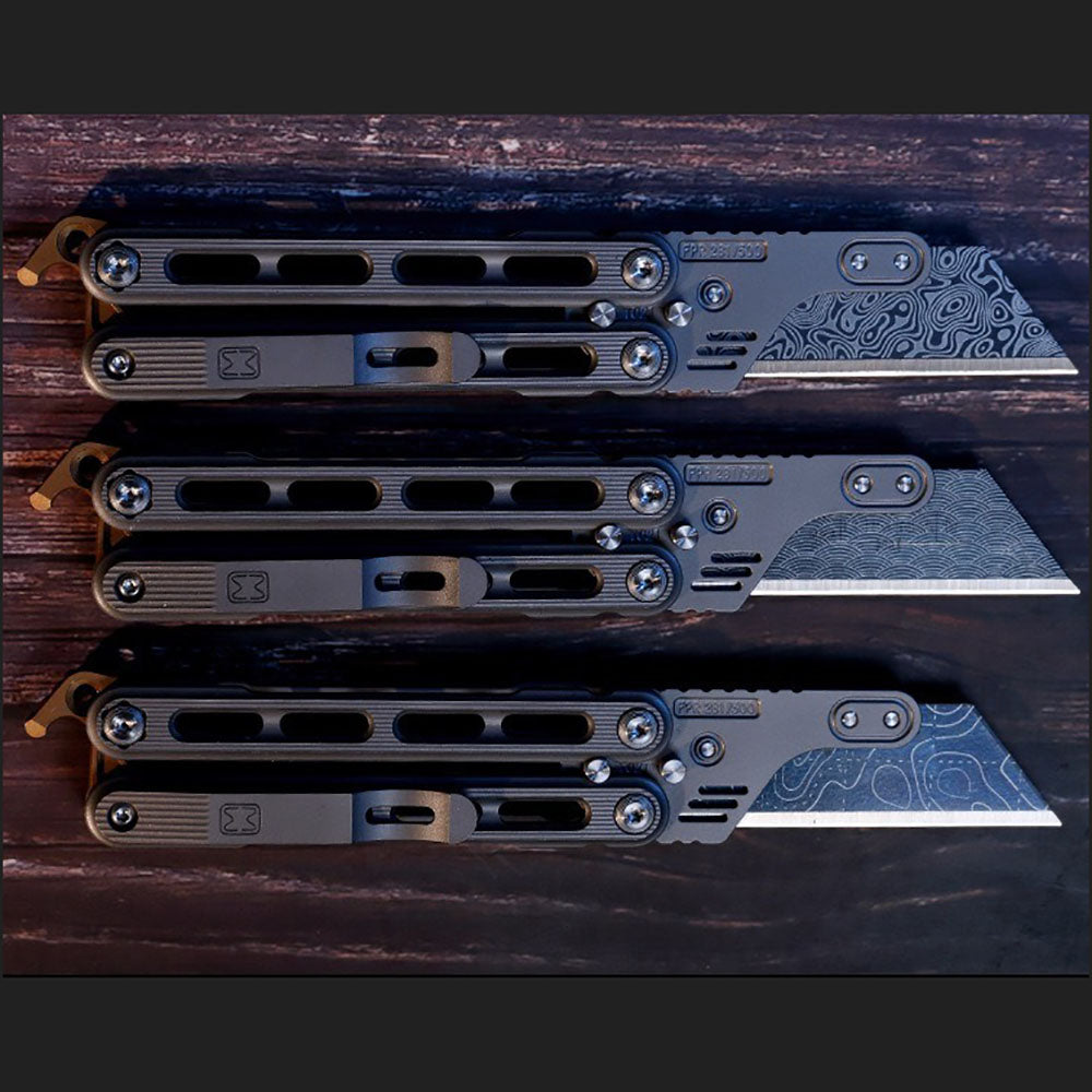 Titanium Practice Balisong Butterfly Trainer Folding Art Utility Knife bottle opener EDC Outdoor Toy