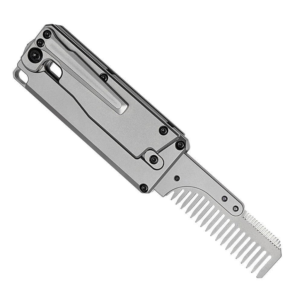 Titanium Folding Utility Knife with Replaceable Blade – Carrot Comb Style EDC Box Cutter Tool for Package Opening
