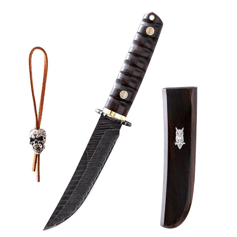 Hand Forged Japanese Style Damascus Fruit Knife Luxury Outdoor Camping Blade for Collection EDC Camping, Hunting, Self-defense Tactics, Practical Survival