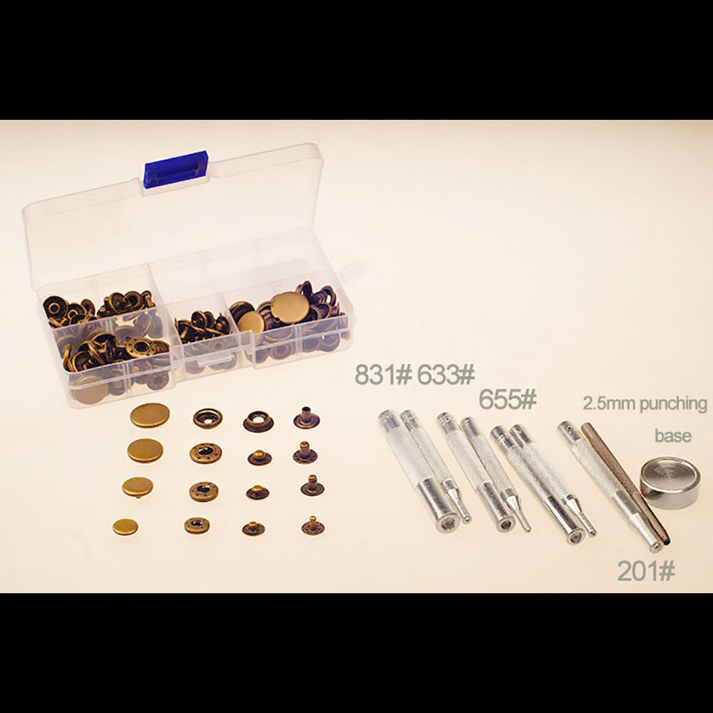 Leather Craft Tools Kit Die Puncher Buttom with Snap Fastener Rivet Setter Base
