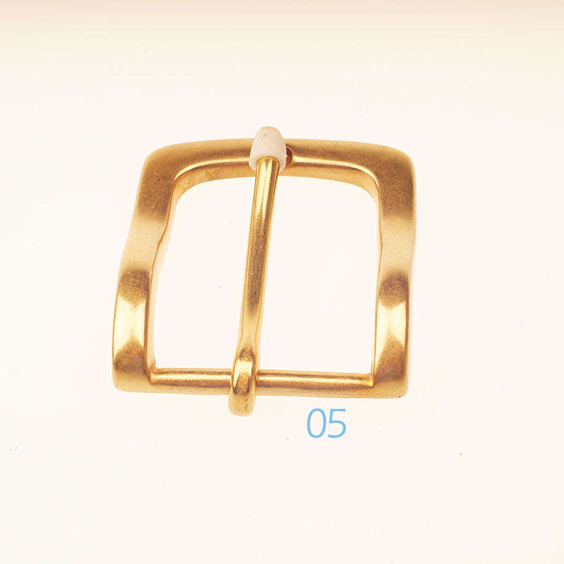 Hebilla de cinturón de latón macizo para hombres y mujeres, artesanía en cuero, bricolaje, 40 mm de ancho, color dorado