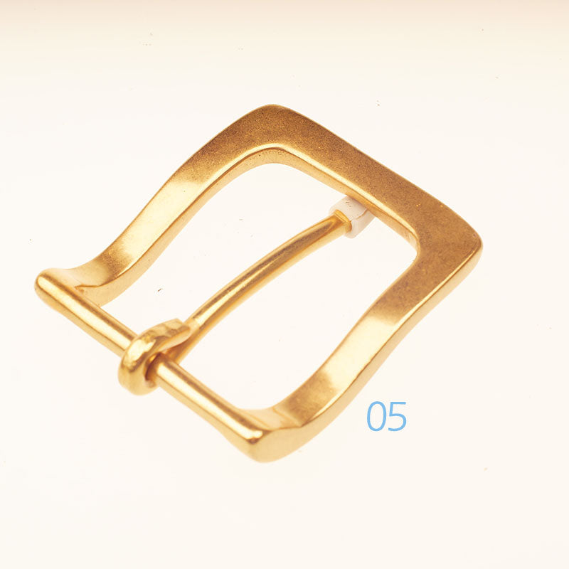 Hebilla de cinturón de latón macizo para hombres y mujeres, artesanía en cuero, bricolaje, 40 mm de ancho, color dorado