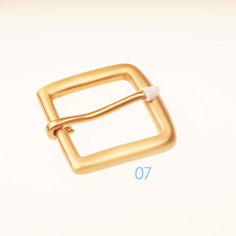 Hebilla de cinturón de latón macizo para hombres y mujeres, artesanía en cuero, bricolaje, 40 mm de ancho, color dorado