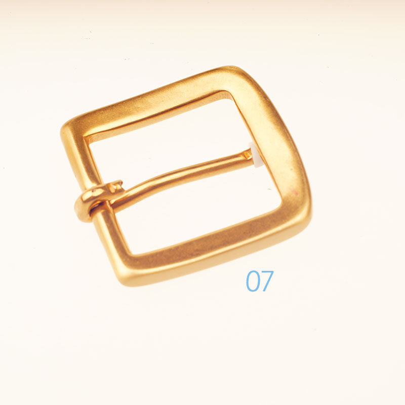 Hebilla de cinturón de latón macizo para hombres y mujeres, artesanía en cuero, bricolaje, 40 mm de ancho, color dorado